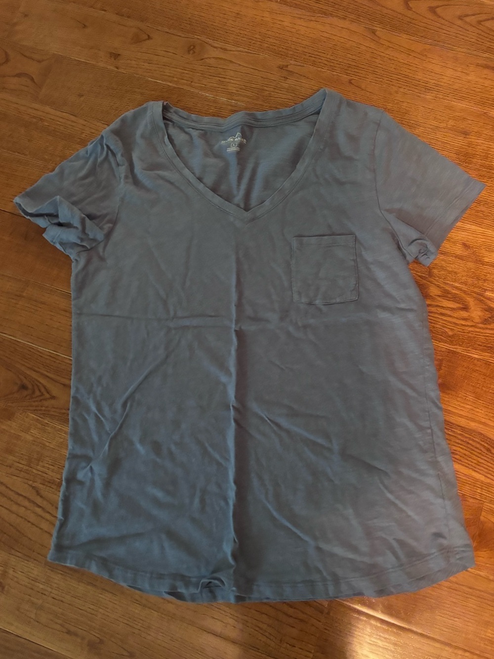 Eddie Bauer Slate Blue V‑Neck Pocket Tee